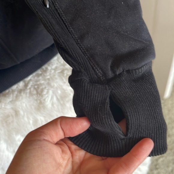 90 degrees black cotton sweatshirt preowned wish zip in front the strap missing - Picture 8 of 9